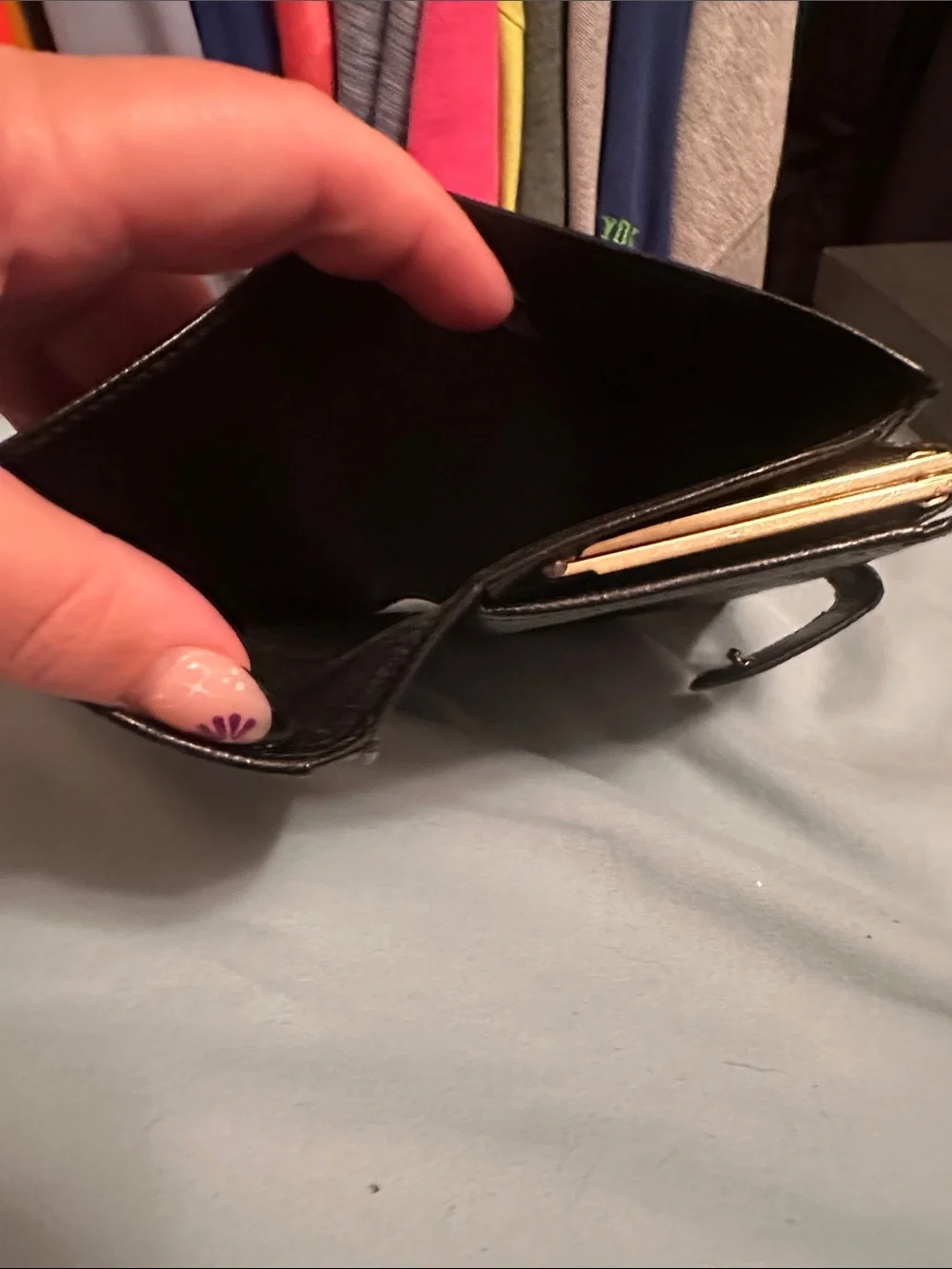 Louis Vuitton Black Textured Leather Card Holder with Red Logo
